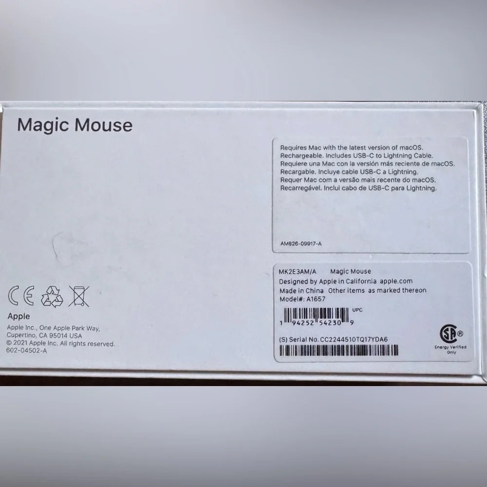 Apple Magic Mouse Box with White Design